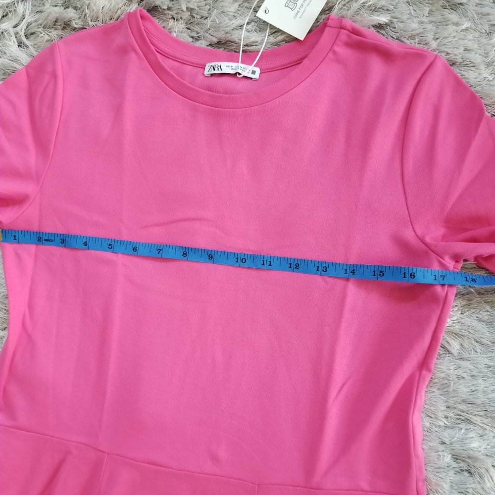 Zara A Line Flared Midi Dress in Fuchsia - Size M - Picture 5 of 9